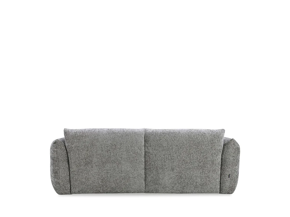 Bocca - Canapé droit 3 places en tissu à dossier capitonné - Gris