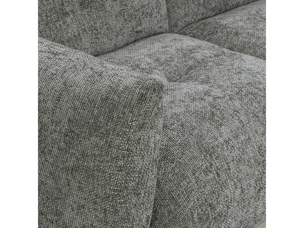 Bocca - Canapé droit 3 places en tissu à dossier capitonné - Gris