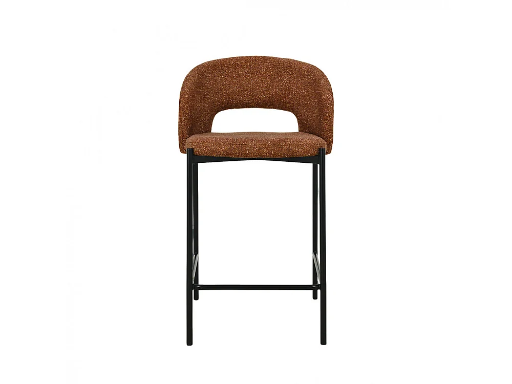 Soren - Lot de 2 chaises de bar en tissu et métal H65cm - Rouille chiné