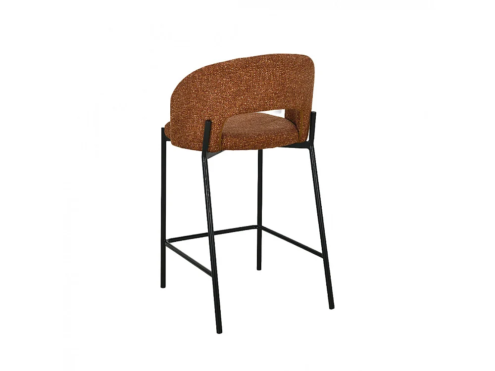 Soren - Lot de 2 chaises de bar en tissu et métal H65cm - Rouille chiné