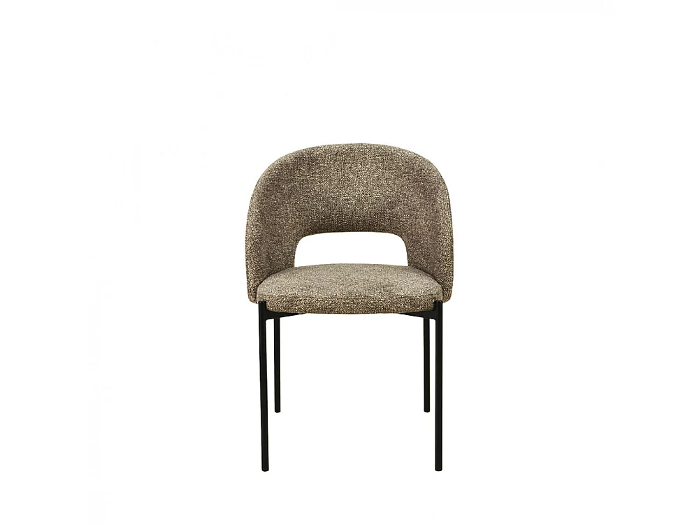 Soren - Lot de 2 chaises en tissu et métal - Marron chiné