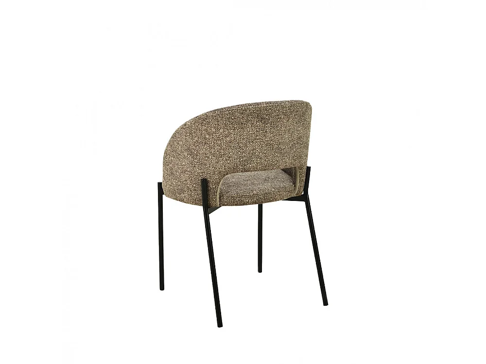 Soren - Lot de 2 chaises en tissu et métal - Marron chiné