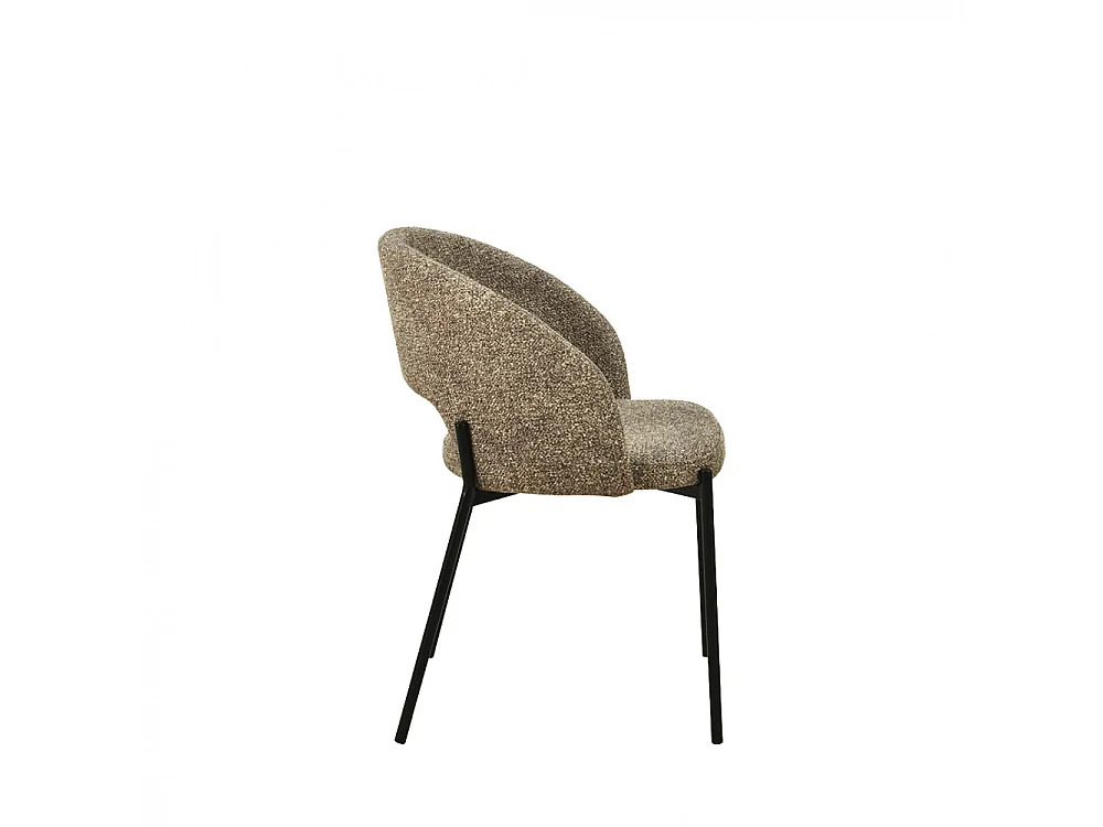 Soren - Lot de 2 chaises en tissu et métal - Marron chiné
