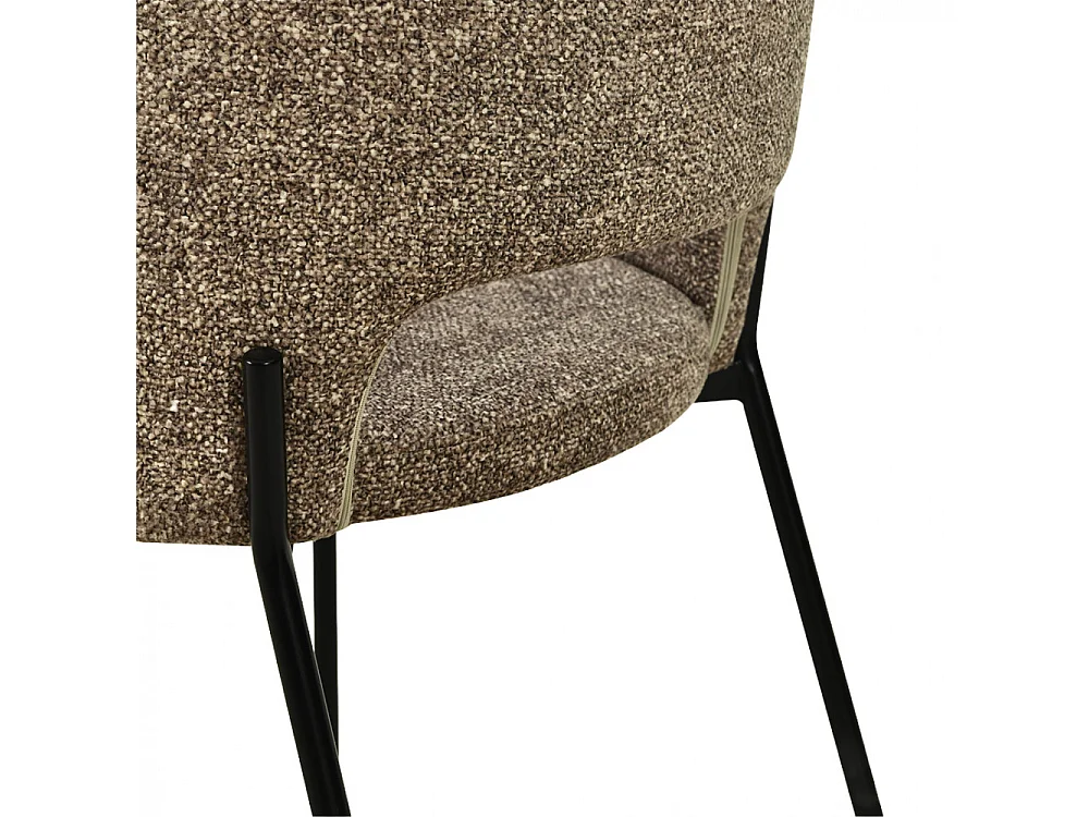 Soren - Lot de 2 chaises en tissu et métal - Marron chiné