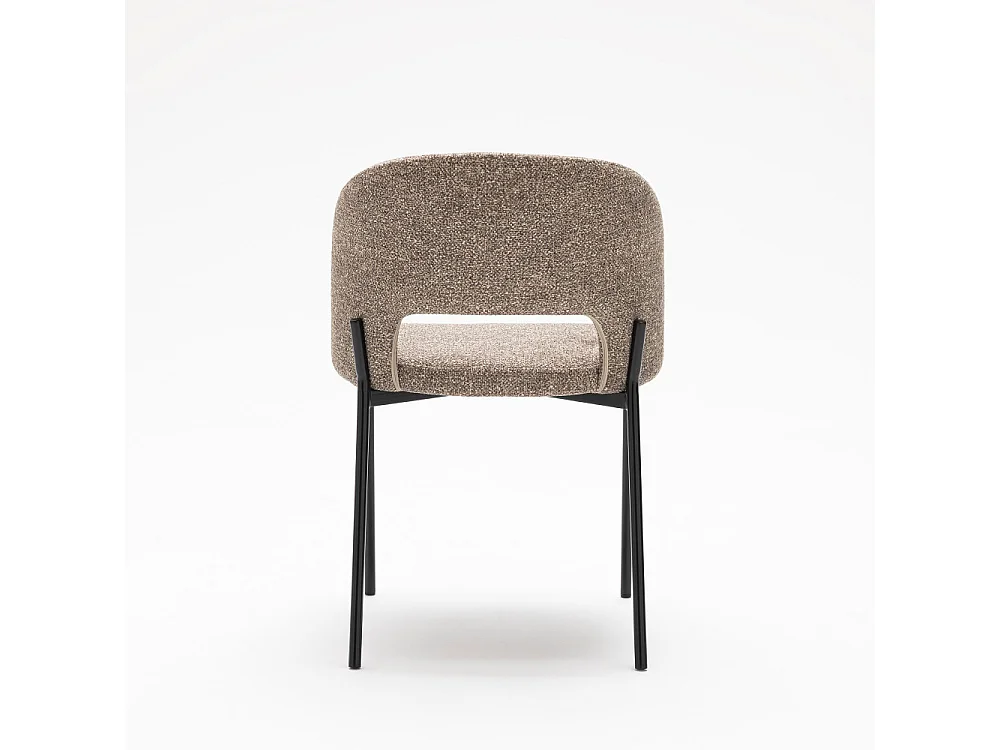 Soren - Lot de 2 chaises en tissu et métal - Marron chiné