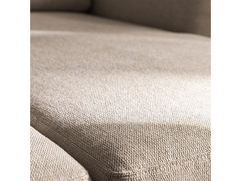 Matera - Canapé d'angle réversible convertible 3 places en tissu avec coffre - Beige chiné