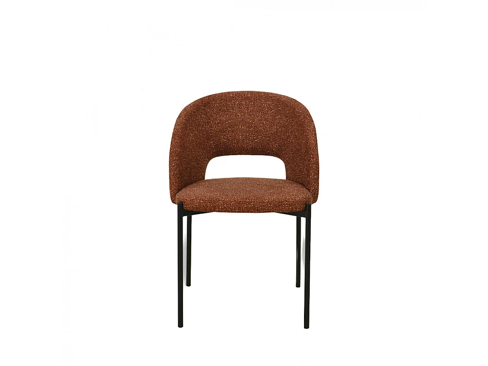 Soren - Lot de 2 chaises en tissu et métal - Rouille chiné