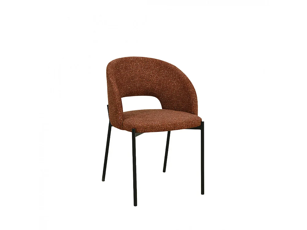 Soren - Lot de 2 chaises en tissu et métal - Rouille chiné