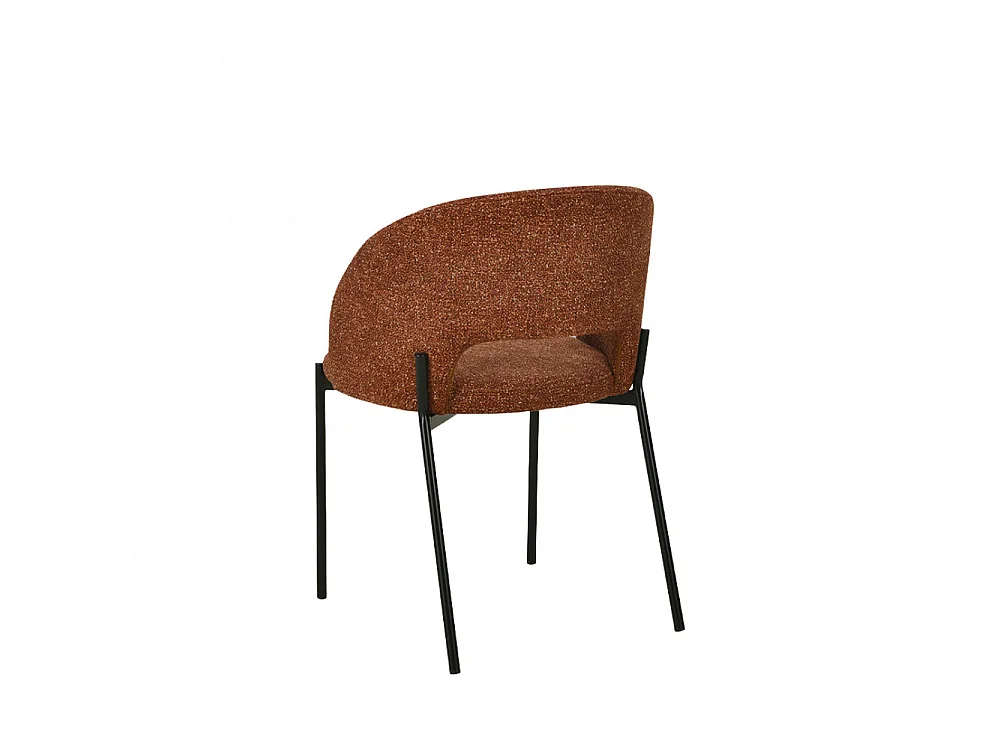 Soren - Lot de 2 chaises en tissu et métal - Rouille chiné