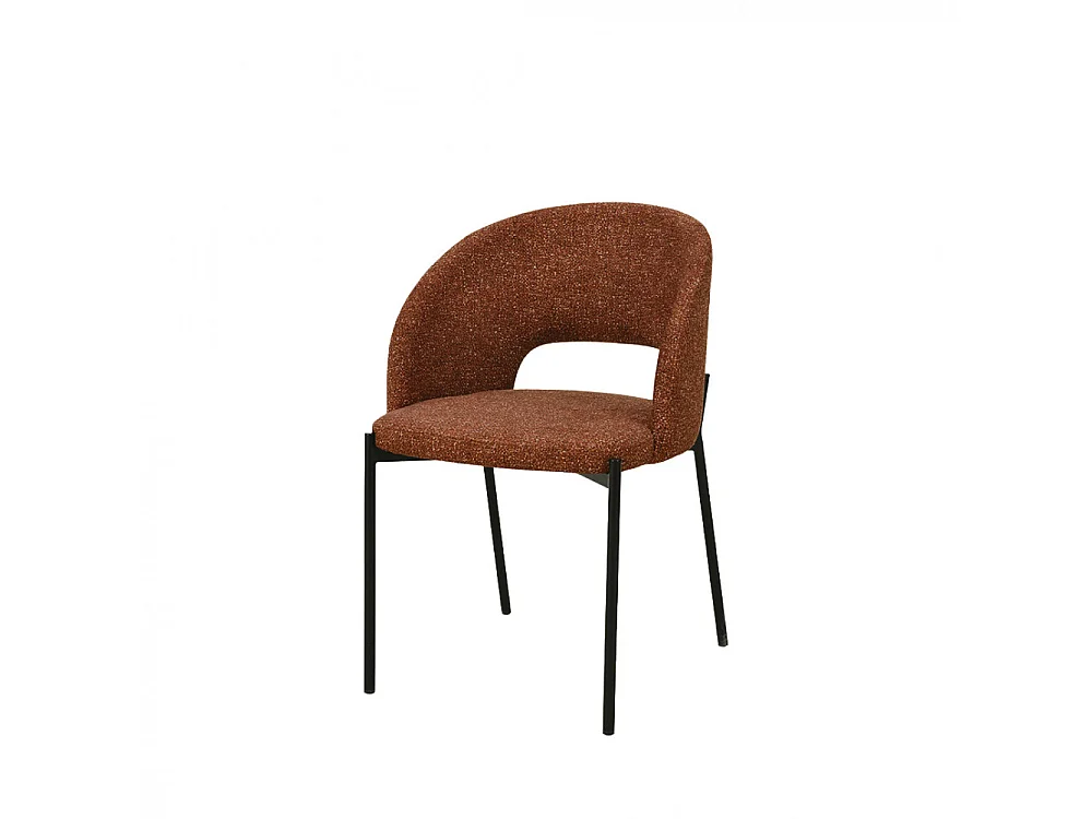 Soren - Lot de 2 chaises en tissu et métal - Rouille chiné