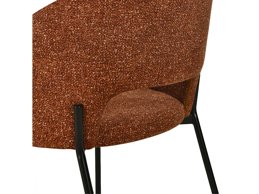 Soren - Lot de 2 chaises en tissu et métal - Rouille chiné