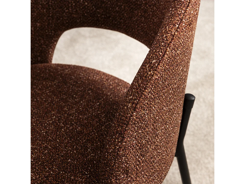 Soren - Lot de 2 chaises en tissu et métal - Rouille chiné
