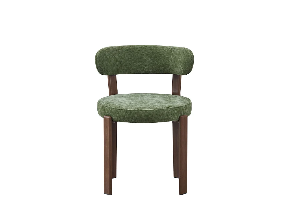 Izzy - Lot de 2 chaises en tissu piètement effet bois foncé - Vert