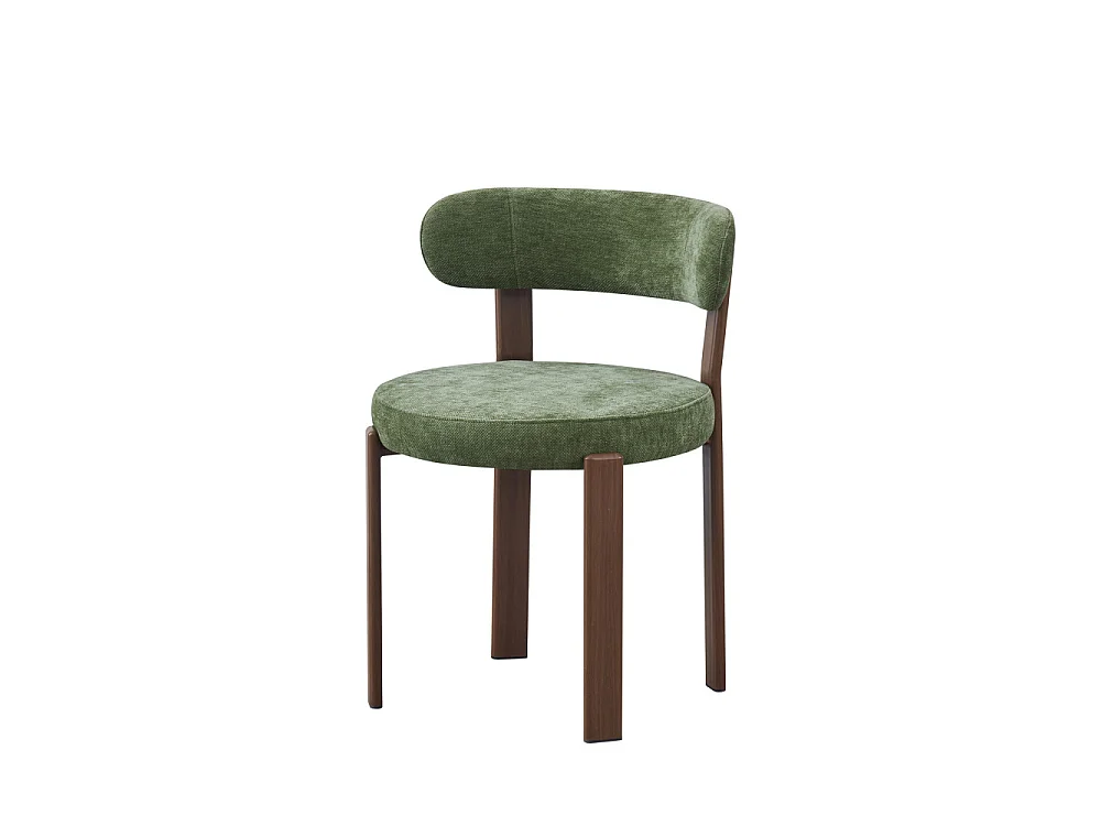 Izzy - Lot de 2 chaises en tissu piètement effet bois foncé - Vert