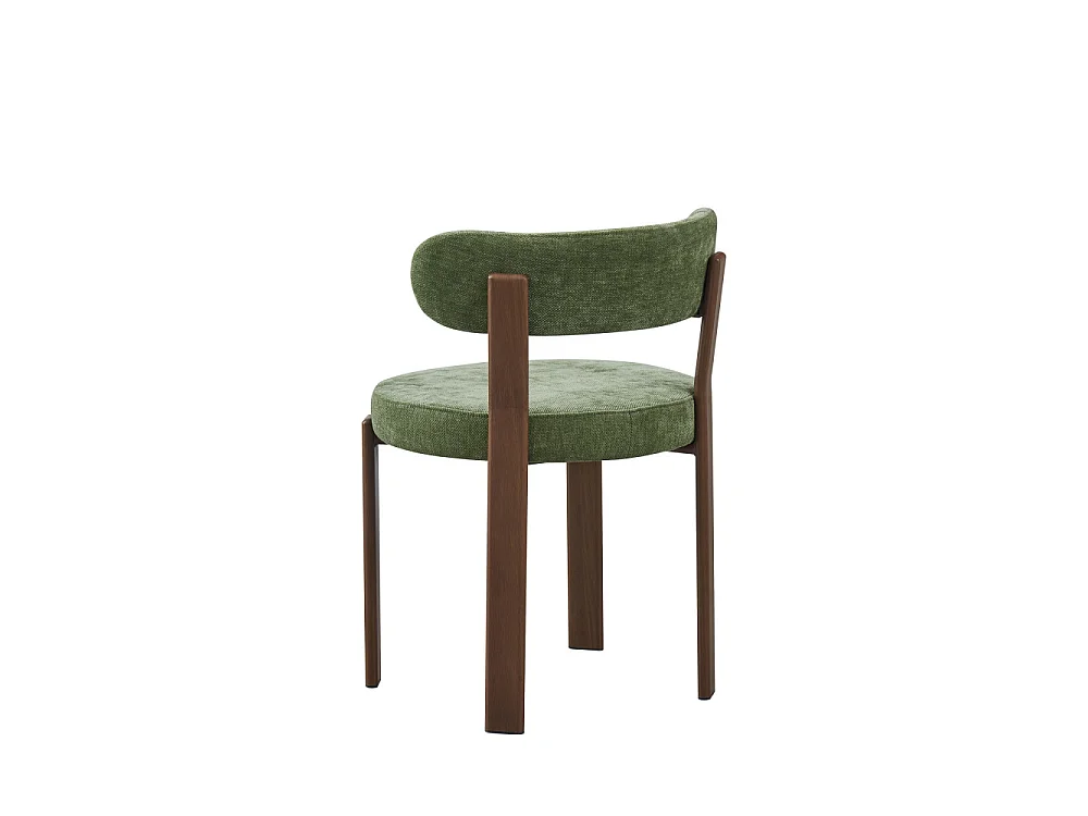Izzy - Lot de 2 chaises en tissu piètement effet bois foncé - Vert