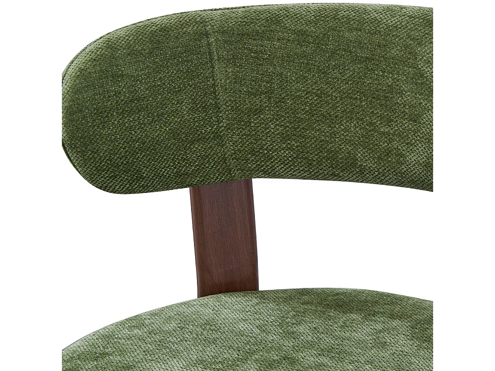 Izzy - Lot de 2 chaises en tissu piètement effet bois foncé - Vert
