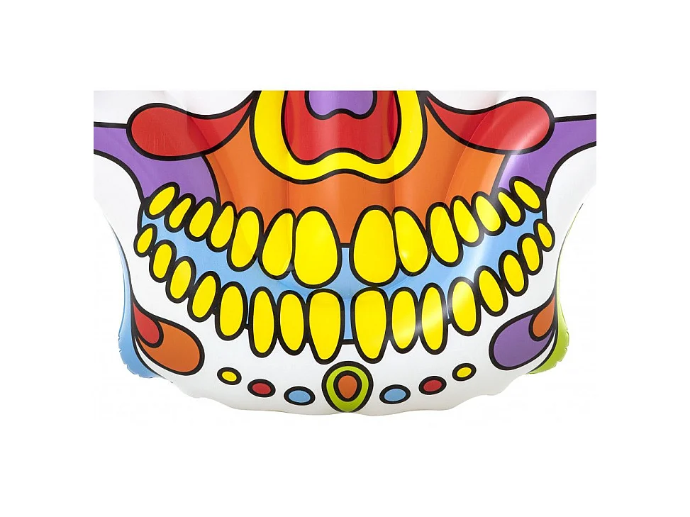 Île de crâne mexicain gonflable - Fiesta Skull - 193 x 141 cm, 2 chambres à air, valves de sécurité