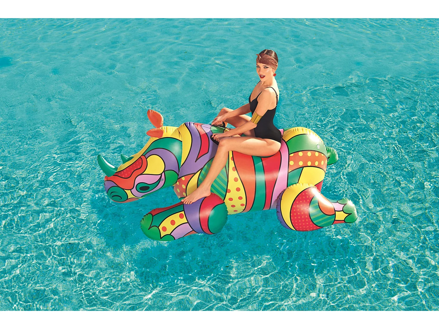 Rhinocéros gonflable Bestway Pop Art 201x102 cm