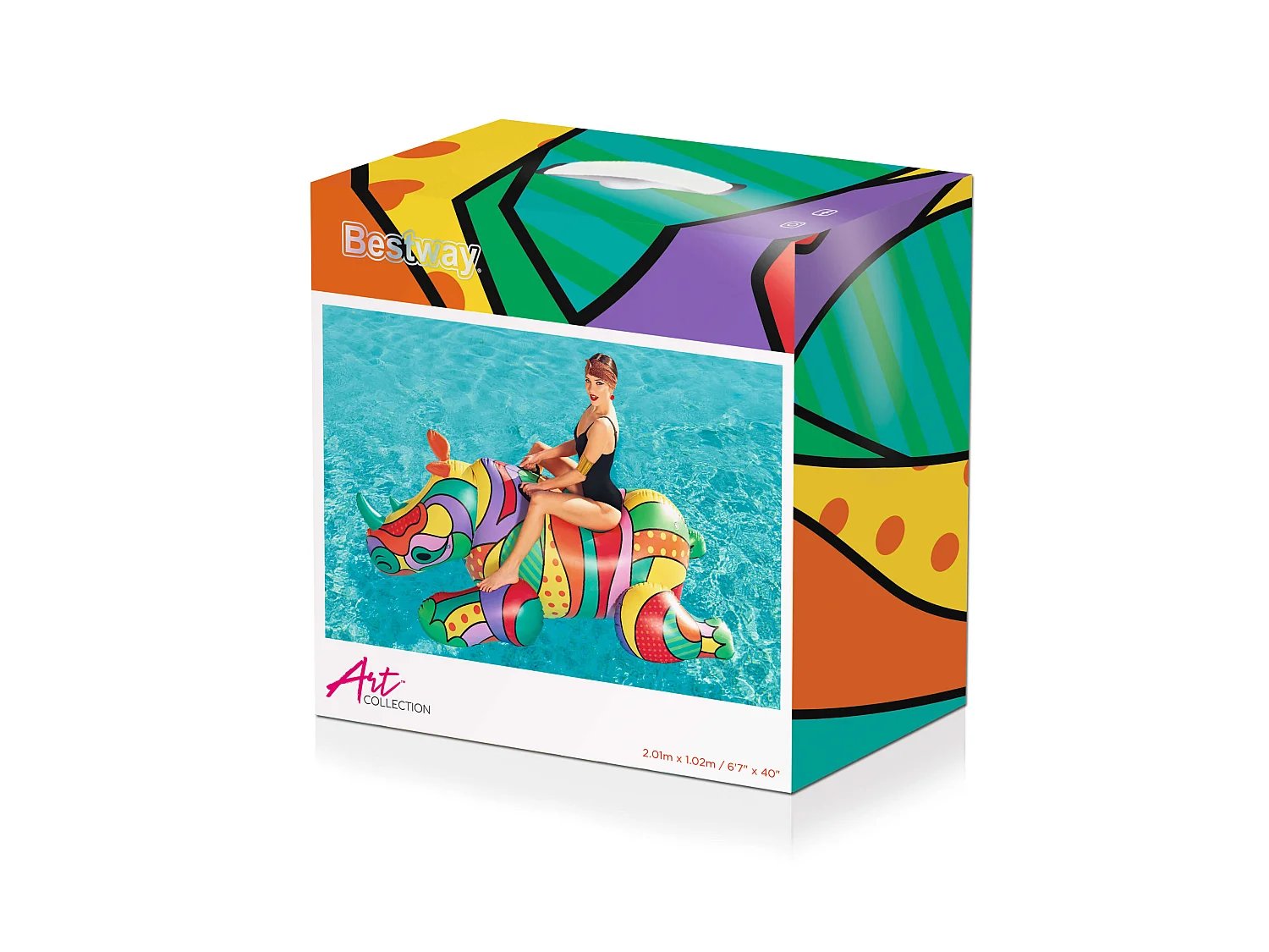 Rhinocéros gonflable Bestway Pop Art 201x102 cm
