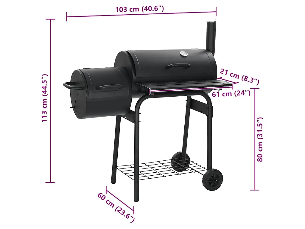 Barbecue fumoir classique au charbon