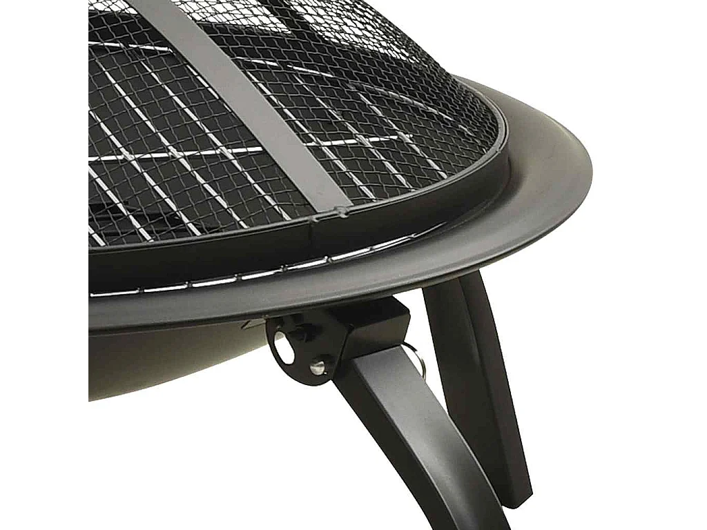 Vuurschaal en barbecue 2-in-1 met pook 56x56x49 cm staal