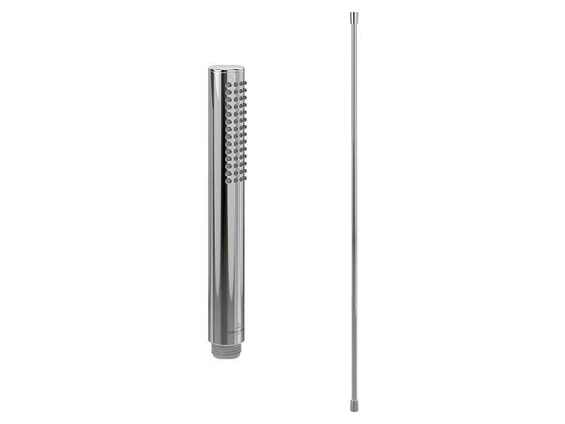 Pommeau de douche VILLEROY & BOCH Verve Showers Stick + Flexible de douche Universal Showers 160 cm Chromé