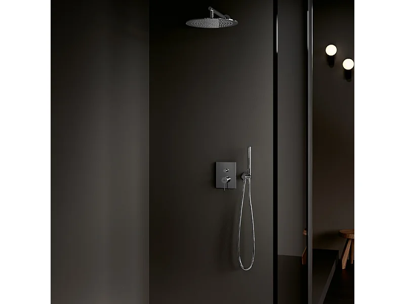 Pommeau de douche VILLEROY & BOCH Verve Showers Stick + Flexible de douche Universal Showers 160 cm Chromé