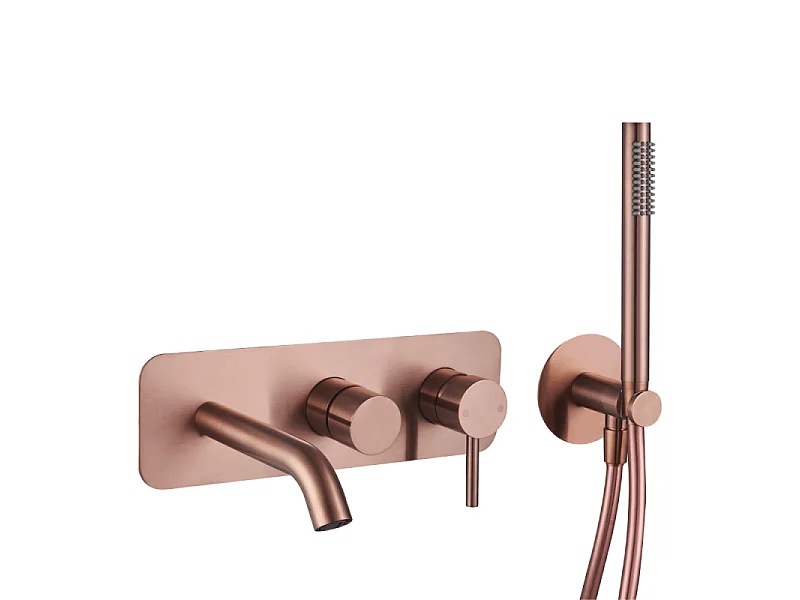 Mitigeur bain douche mécanique mural + douchette 1 jet + corps encastré PAINI Ortence bronze cuivre