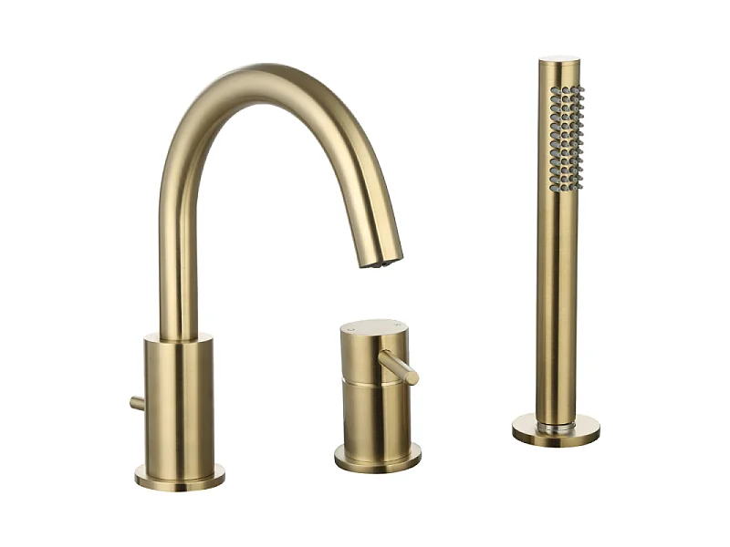 Mitigeur bain douche mécanique 3 trous + douchette 1 jet PAINI Ortence laiton brossé
