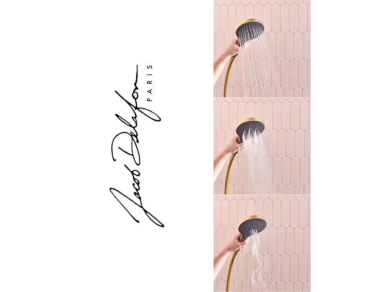 Pommeau de douche 3 jets JACOB DELAFON Metro signature noir mat + flexible