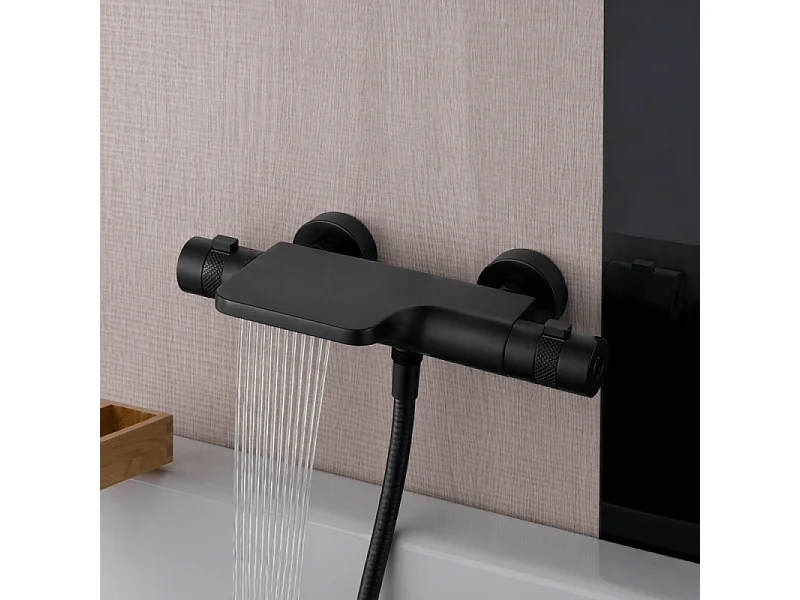 Mitigeur bain douche thermostatique PAINI Spirit noir mat brossé
