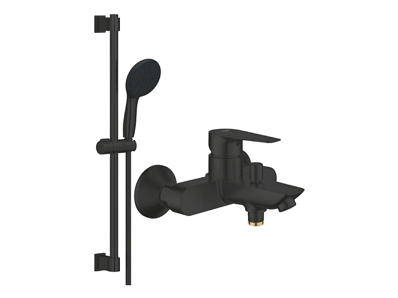 Mitigeur bain douche mécanique GROHE Start Edge 2020 Noir mat + Ensemble de douche 2 jets avec barre Vitalio GROHE Start 110