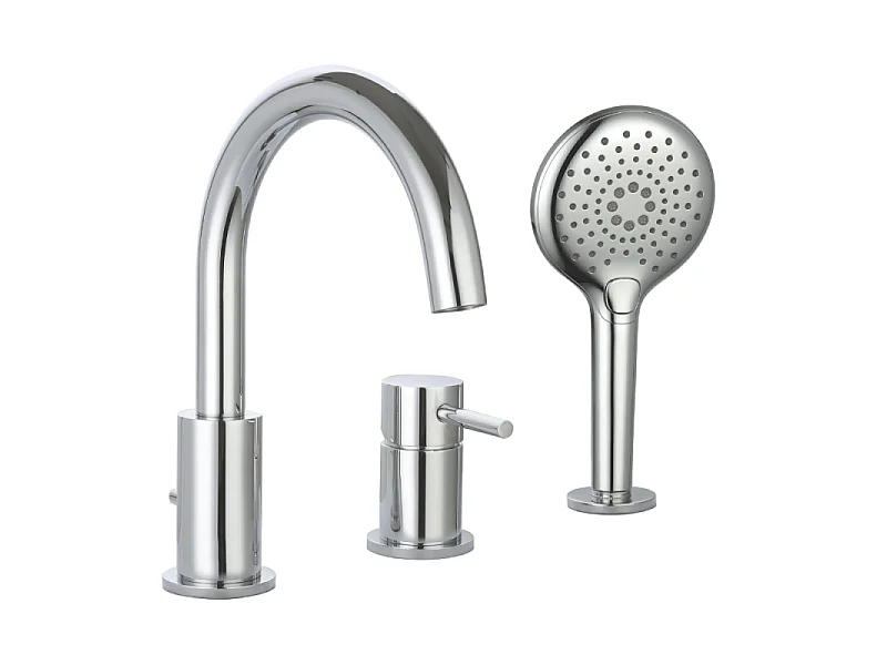 Mitigeur bain douche mécanique 3 trous + douchette 3 jets PAINI Cox chromé