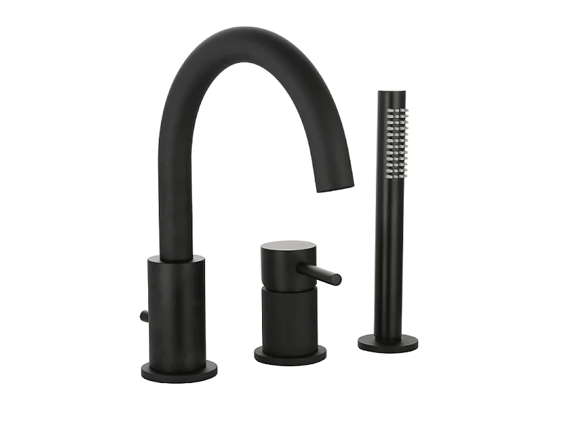 Mitigeur bain douche mécanique 3 trous + douchette 1 jet PAINI Cox noir mat