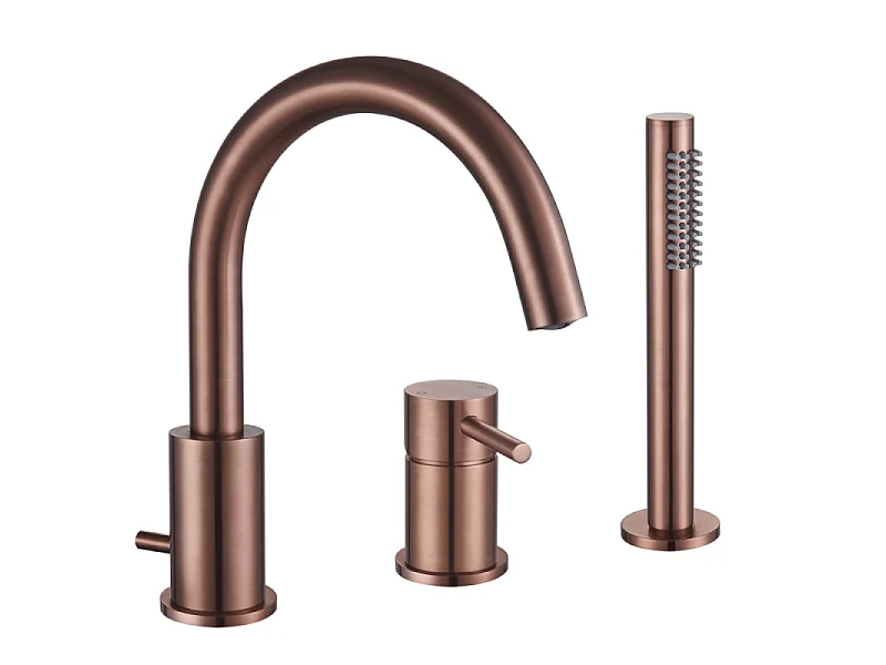 Mitigeur bain douche mécanique 3 trous + douchette 1 jet PAINI Ortence bronze cuivre
