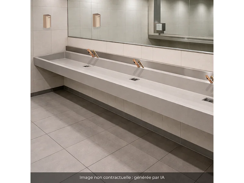 Pack mitigeur infrarouge avec robinet d'arrêt + Distributeur de savon infrarouge + Sèche-main PRESTO Linea Cuivre brossé