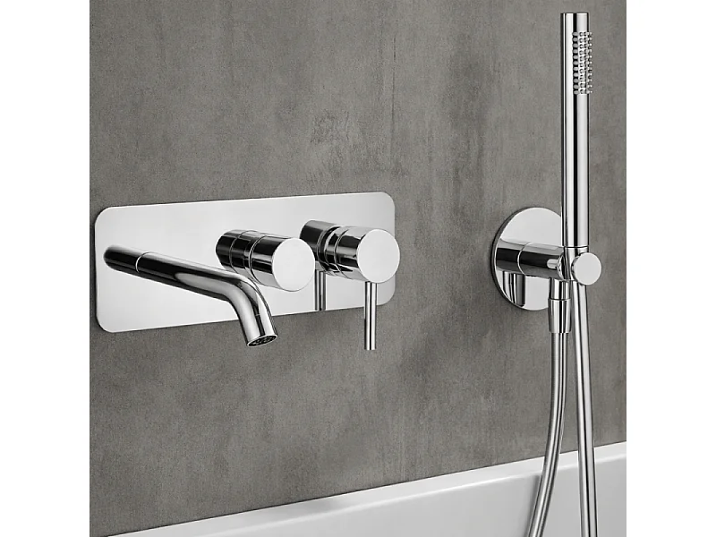 Mitigeur bain douche mécanique mural + douchette 1 jet + corps encastré PAINI Cox chromé