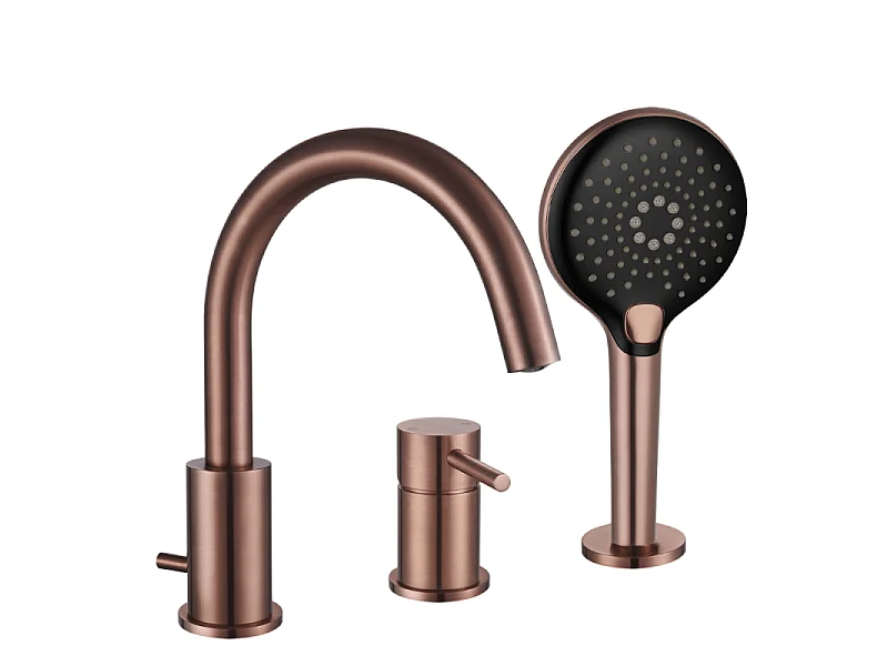 Mitigeur bain douche mécanique 3 trous + douchette 3 jets PAINI Ortence bronze cuivré
