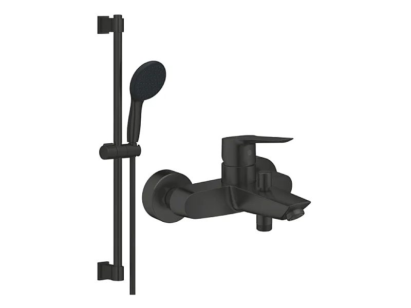 Mitigeur bain douche mécanique GROHE Start 2021 Noir mat + Ensemble de douche 2 jets avec barre Vitalio GROHE Start 110