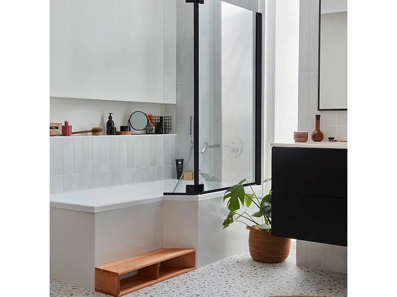 Pack baignoire bain douche 150 x 80 JACOB DELAFON Neo version droite + tablier en niche