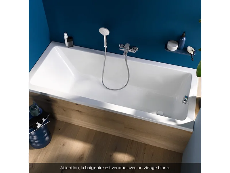Baignoire droite 180 X 80 DURAVIT Duravit No.1 + vidage blanc