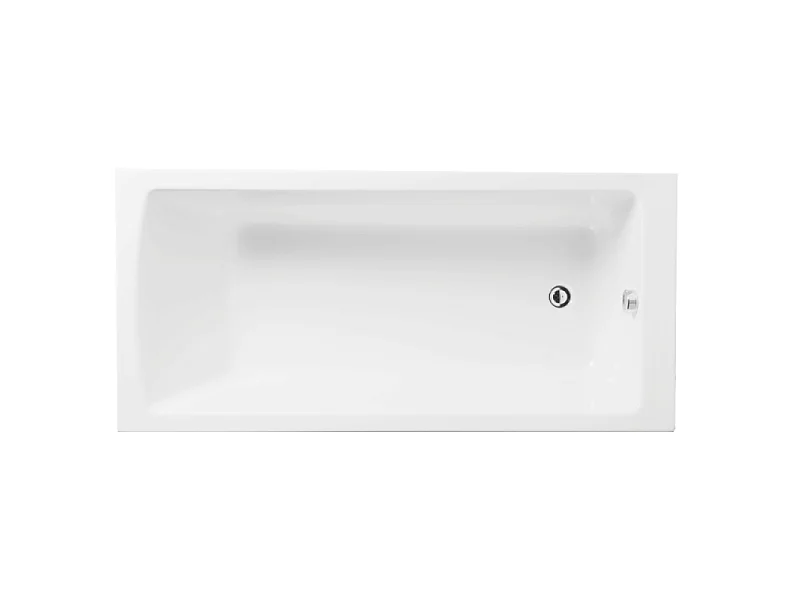 Baignoire rectangulaire VitrA Neon 170x75cm + Pare bain gauche AURYS Mist 1 chromé profilé gauche + vidage chromé