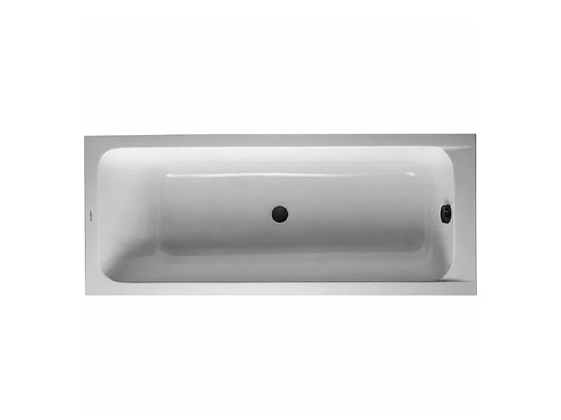 Baignoire droite 170 X 75 DURAVIT D-Code acrylique bonde au centre + vidage noir mat