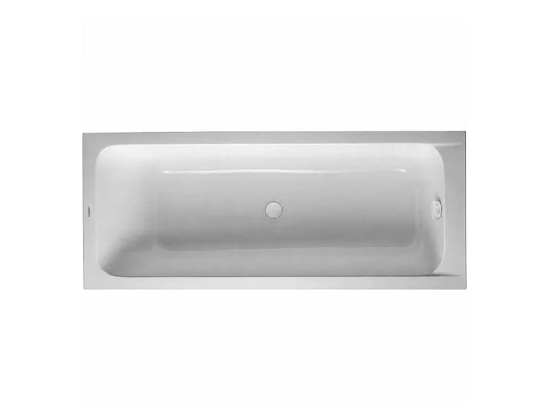 Baignoire droite 180 X 80 DURAVIT D-Code acrylique bonde au centre + vidage blanc