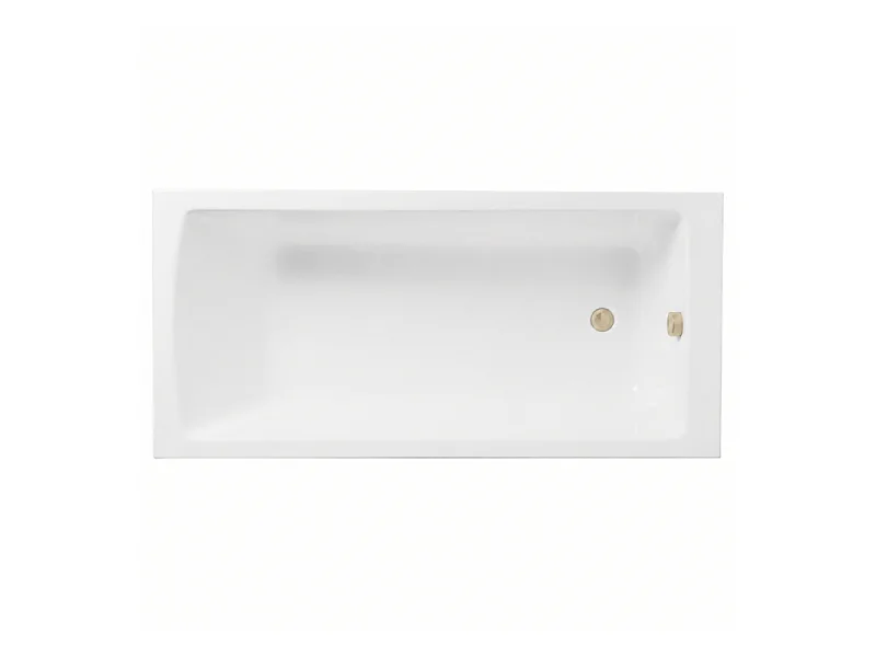 Baignoire droite rectangulaire 170x75cm avec pieds VITRA Neon blanc + Vidage WIRQUIN volet et clapet Doré