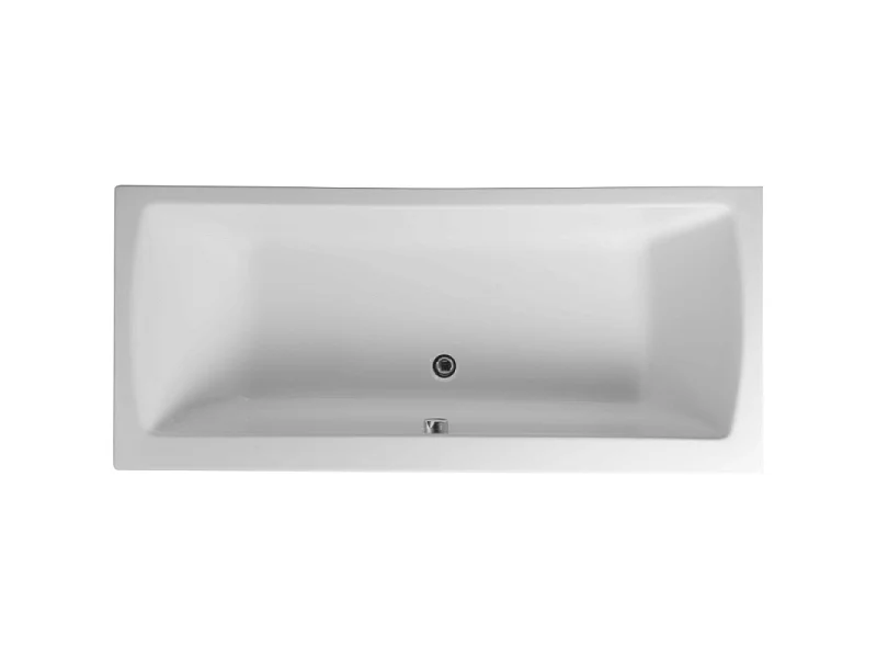 Baignoire rectangulaire VitrA Neon 180x80cm + Pare bain droit AURYS Mist 1 chromé profilé droite + vidage chromé