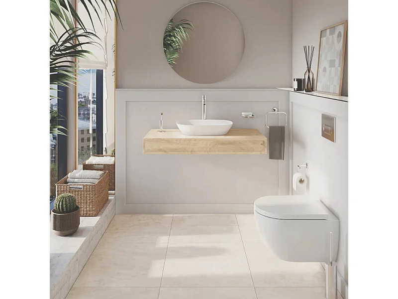 Cuvette WC suspendu sans bride VitrA M60 Vortexflush blanc avec abattant frein de chute