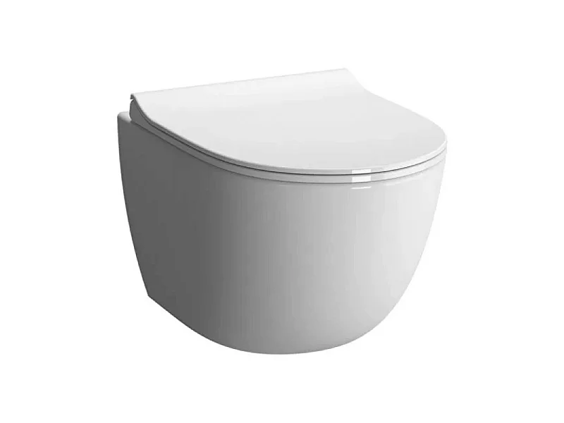 Pack WC suspendu VitrA Sento blanc brillant + bâti autoportant V-Fix Core + Plaque Round or brossé