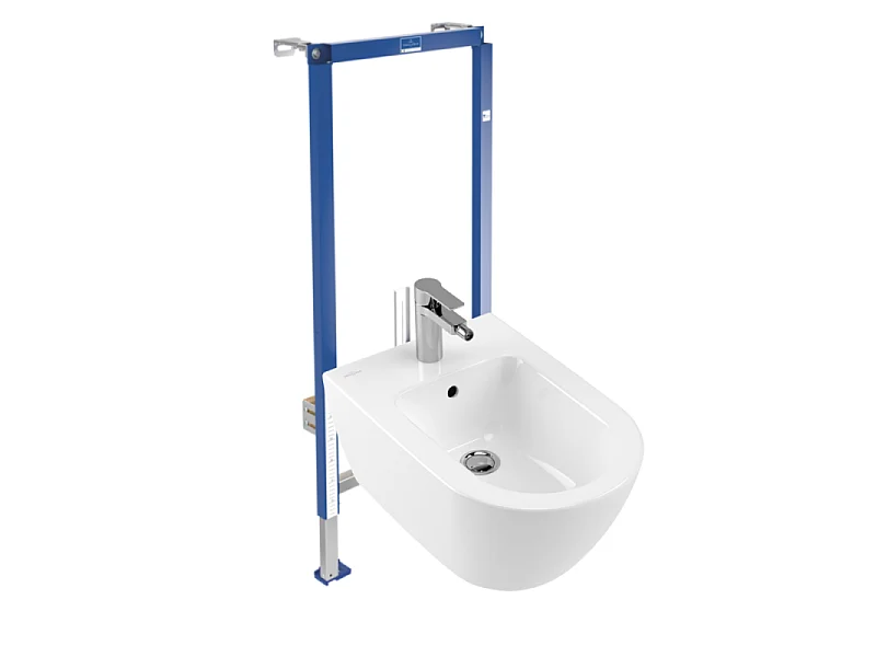 Pack bidet suspendu VILLEROY & BOCH Subway 2.0 + Bâti-support sol et mur Vi-connect