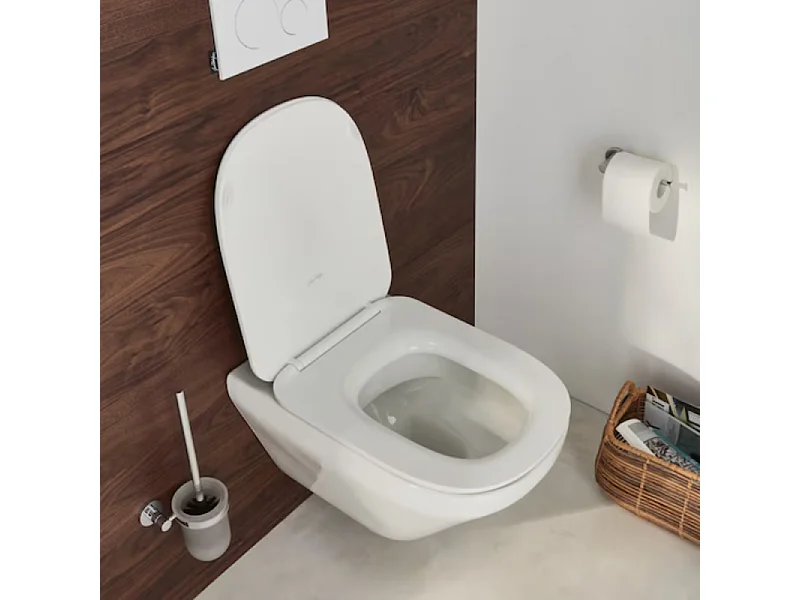 Pack cuvette WC suspendu sans bride JACOB DELAFON Moderne Life avec abattant frein de chute déclipsable  + bâti support + plaque